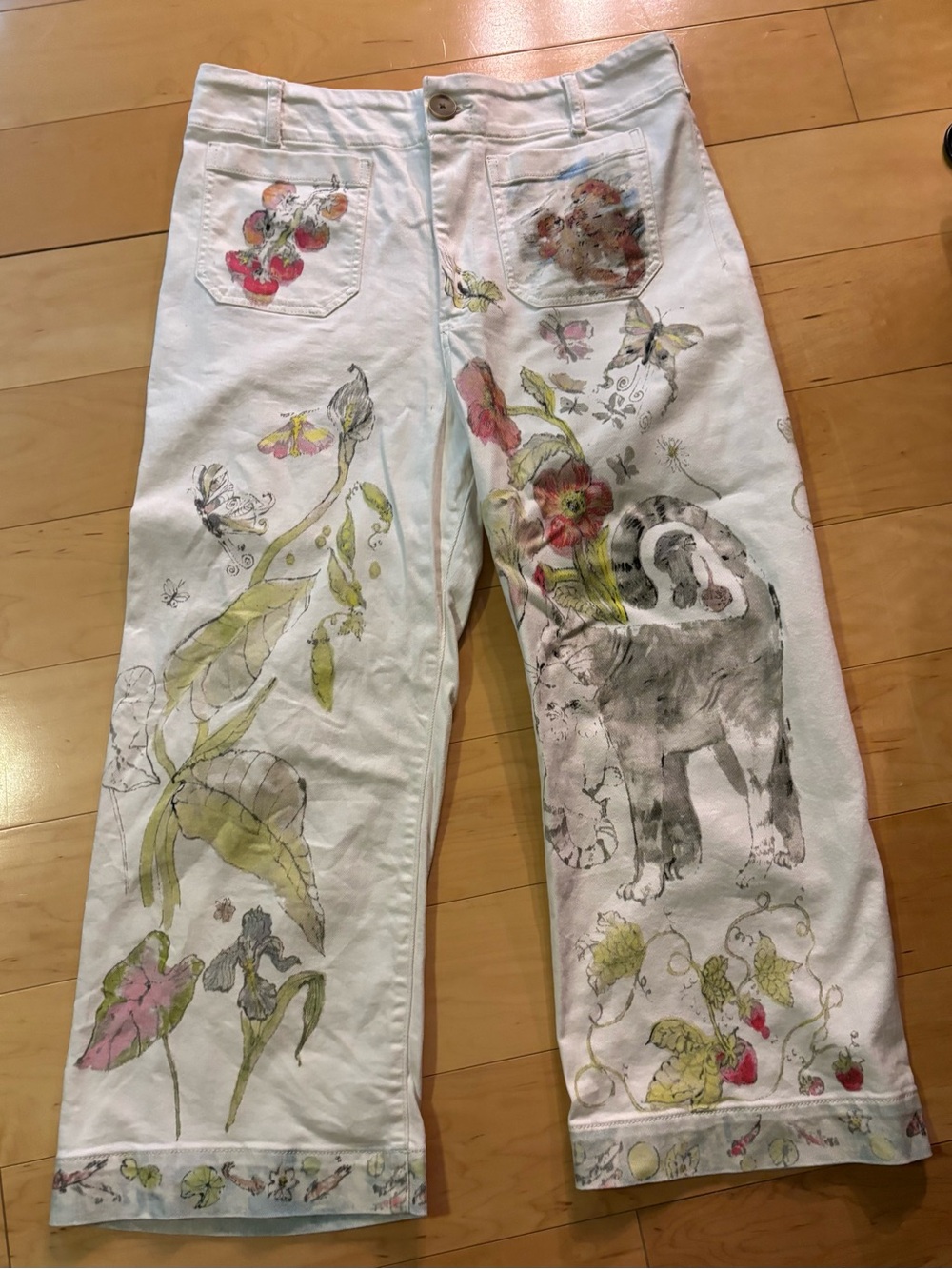 Anthropologie Maeve Colette Swan Gossip artist limited edition 34 jeans - Picture 2 of 10